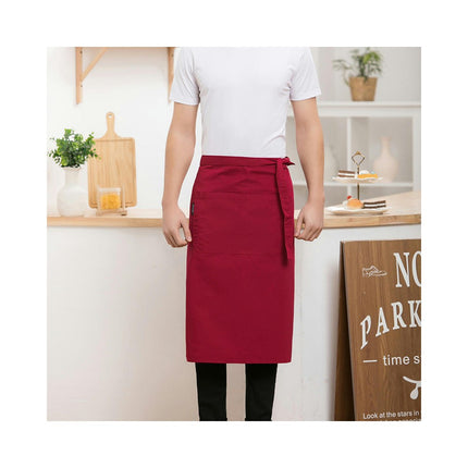 Canvas Apron-Unisex Waiter Half-Length Apron Hotel Restaurant Workwear