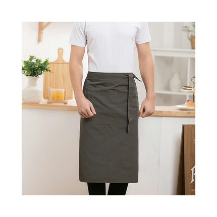 Canvas Apron-Unisex Waiter Half-Length Apron Hotel Restaurant Workwear