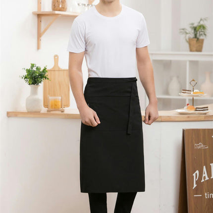 Canvas Apron-Unisex Waiter Half-Length Apron Hotel Restaurant Workwear