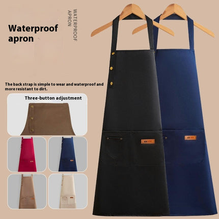 Apron for Men Women with Adjustable Straps and Large Pockets, Canvas Cotton Cooking Kitchen Aprons