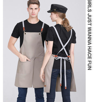 2-pack Canvas Apron Coffee Shop Western Restaurant Halter Apron-Sleeveless Beauty Manicure Apron