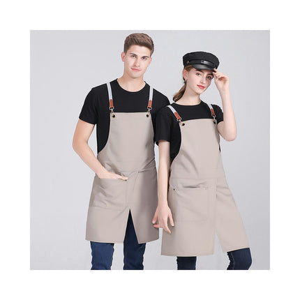 2-pack Canvas Apron Coffee Shop Western Restaurant Halter Apron-Sleeveless Beauty Manicure Apron