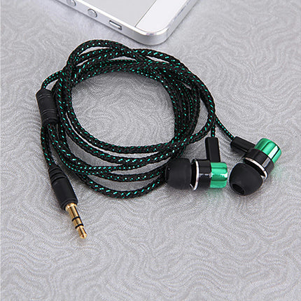 Lightweight Wired Earbud 3.5mm Noise CancellingStereo Sports In-ear Earbud for Running-Green