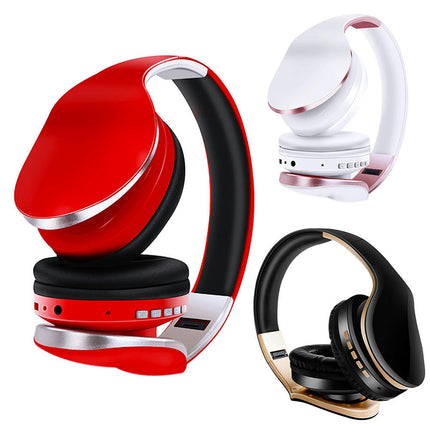 Wireless Bluetooth-compatible Sport Headset HiFi Stereo 5.0 Heavy Bass Headphone with Mic-Red