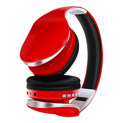 Wireless Bluetooth-compatible Sport Headset HiFi Stereo 5.0 Heavy Bass Headphone with Mic-Red