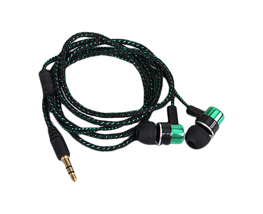 Lightweight Wired Earbud 3.5mm Noise CancellingStereo Sports In-ear Earbud for Running-Green