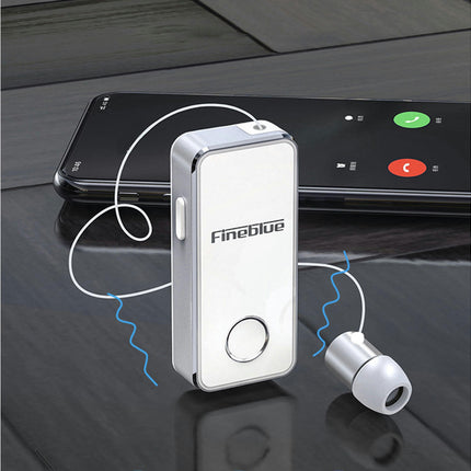 1Pc Fineblue F2 Pro Bluetooth Earphone with Microphone Wireless Headset for Business-White