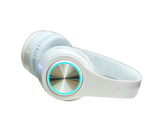 Foldable Breathing Light Sports Headphone Wireless Bluetooth-compatible Stereo Bass Headset-White