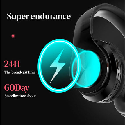 Foldable Breathing Light Sports Headphone Wireless Bluetooth-compatible Stereo Bass Headset-White