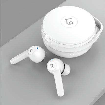 L9 Waterproof Wireless Earbud Voice Control Bluetooth 5.2 Stereo Earphone for Doing Sports-White