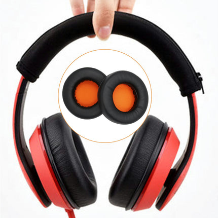 1 Pair Headset Cushion Faux Leather Ear Pads Protective Cover  for Razer Kraken Pro USB 7.1-Orange