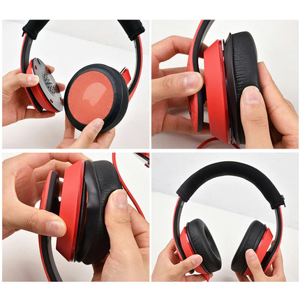 1 Pair Headset Cushion Faux Leather Ear Pads Protective Cover  for Razer Kraken Pro USB 7.1-Orange