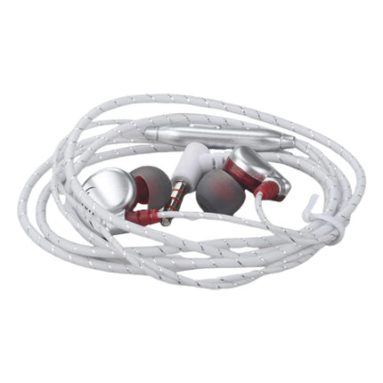 V11 In-ear Mega Bass Wired Earphone 3.5mm Stereo Earbud with Microphone for Outdoor-Silver