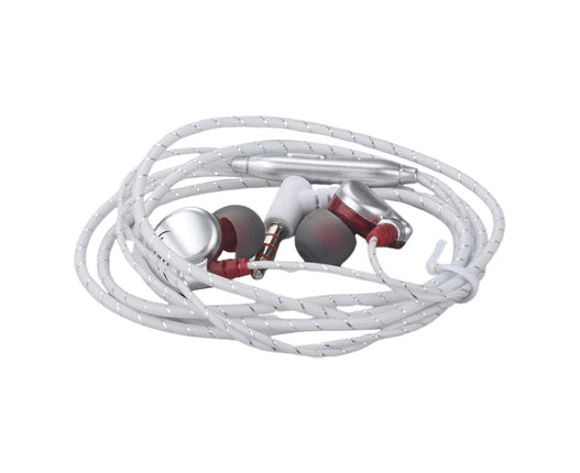 V11 In-ear Mega Bass Wired Earphone 3.5mm Stereo Earbud with Microphone for Outdoor-Silver