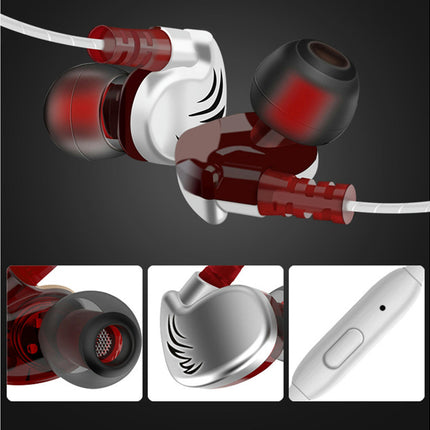 V11 In-ear Mega Bass Wired Earphone 3.5mm Stereo Earbud with Microphone for Outdoor-Silver