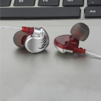 V11 In-ear Mega Bass Wired Earphone 3.5mm Stereo Earbud with Microphone for Outdoor-Silver