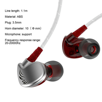 V11 In-ear Mega Bass Wired Earphone 3.5mm Stereo Earbud with Microphone for Outdoor-Silver