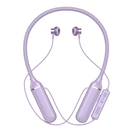 A11 Neckband Long Standy Earphone Wireless Bluetooth-compatible Headset with Mic for Sport-Purple