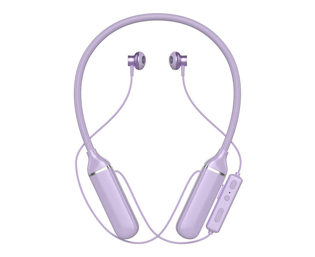 A11 Neckband Long Standy Earphone Wireless Bluetooth-compatible Headset with Mic for Sport-Purple