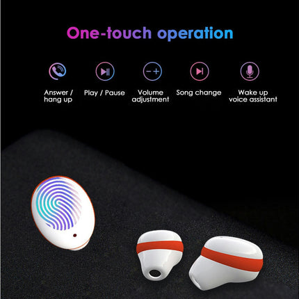 TWS True Wireless Earbuds Earphones Bluetooth-compatible 5.0 Sport  Stereo Touch Headset-Blue