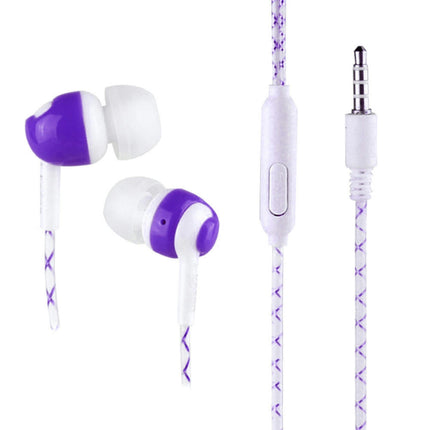 In Ear Luminous Headphone 3.5mm Stereo Super Bass Earphone Headset with Mic-Purple