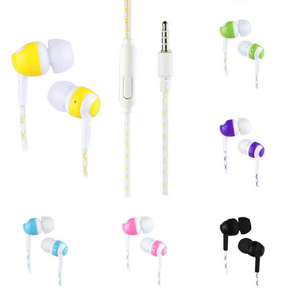 In Ear Luminous Headphone 3.5mm Stereo Super Bass Earphone Headset with Mic-Purple