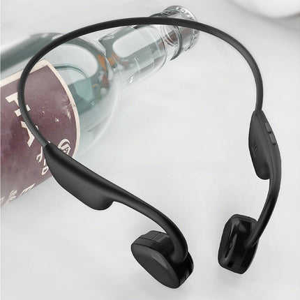 V7 Bone Conduction Earphone IPX6 Waterproof Bluetooth-5.3 HiFi Sports Wireless Earbud-Black