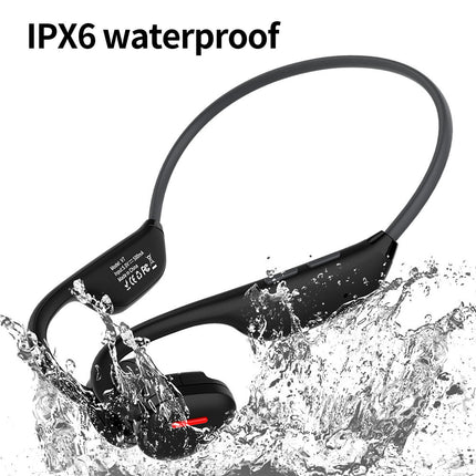 V7 Bone Conduction Earphone IPX6 Waterproof Bluetooth-5.3 HiFi Sports Wireless Earbud-Black