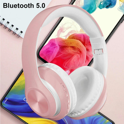 P68 Bluetooth-compatible 5.0 Wireless Headset Foldable Rechargeable HiFi Sound Headphones-Green