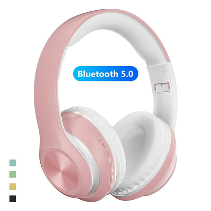 P68 Bluetooth-compatible 5.0 Wireless Headset Foldable Rechargeable HiFi Sound Headphones-Green