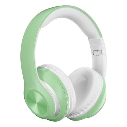 P68 Bluetooth-compatible 5.0 Wireless Headset Foldable Rechargeable HiFi Sound Headphones-Green