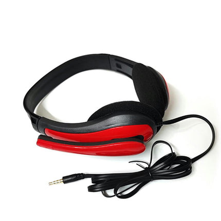 Noise Canceling Lightweight Headphone 3.5mm Wired Stereo Gaming Headset with Mic-Red