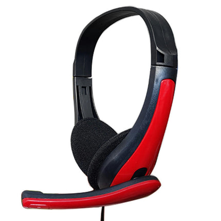 Noise Canceling Lightweight Headphone 3.5mm Wired Stereo Gaming Headset with Mic-Red