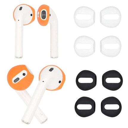 2 Pairs Ear Buds Tip Ultra-slim Silicone Protector Case Cover for Apple AirPods-Black