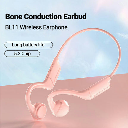 BL11 Wireless Sports Earphone IPX5 Waterproof Bluetooth5.2 Bone Conduction Earbud-Pink