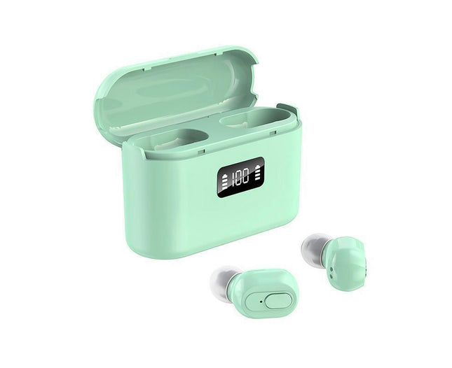 Mini In-ear Earbuds Earphones for Laptops J21 Bluetooth-compatible 5.1 Wireless Headset-Green