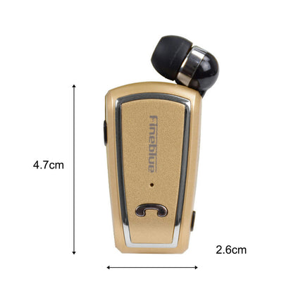 1Pc Fineblue F-V3 In-ear Wireless Earbud Bluetooth 4.0 Retractable Portable Earphone-Golden