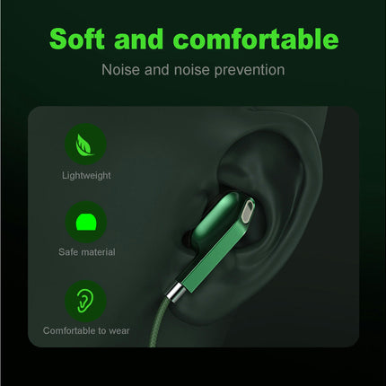 Dual Dynamic Coil 4-Speaker In-Ear Stereo Headphone Earbuds Wired Earphone-Green