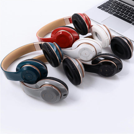 Super Bass Bluetooth Wireless Sport Headphone Stereo Music Auto Pairing Headset-Red