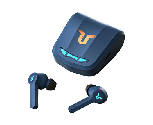 Surround Sound Effect Wireless Earphone RGB Breathing Light Bluetooth 5.1 Sports In-ear Earbud-Blue