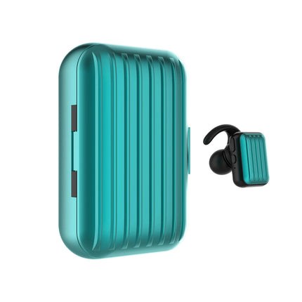 ZW-T5 Suitcase Shape Wireless Earphone In-ear Bluetooth-compatible 5.0 Rechargeable Earbuds-Green