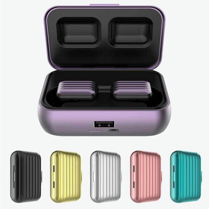 ZW-T5 Suitcase Shape Wireless Earphone In-ear Bluetooth-compatible 5.0 Rechargeable Earbuds-Green