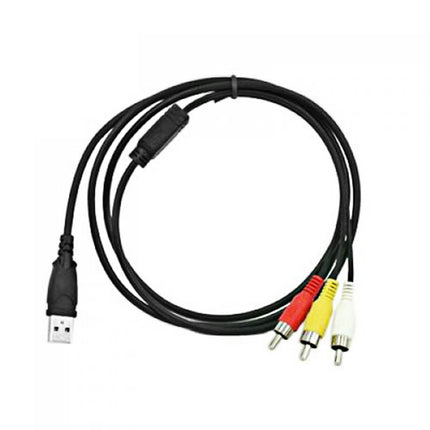 USB to 3RCA Audio Video Cable A/V Camcorder Adapter Cable for TV Mac PC Tool-Black