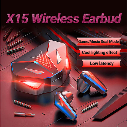 X15 Mini Stereo Wireless Earbud RGB Breathing Light Bluetooth-compatible5.1 Earbud-Black