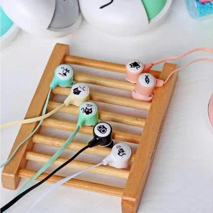 In-ear Headset Cartoon Cat Stereo Music Earphone Cute Headset with Mic Storage Box-Pink