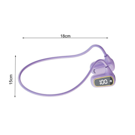 Bluetooth-compatible5.3 Mini Stereo Bone Conduction Earbud Wireless Earphone for Running-Purple