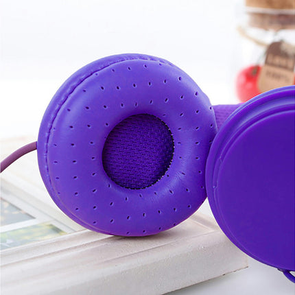 High Fidelity EP05 Wired Headphone Foldable 3.5mm Stereo Headset for Computer-Purple