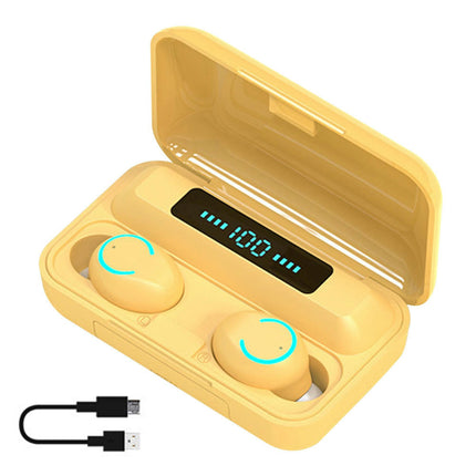 TWS F9-9 Touch Control Binaural Earphones Wireless Bluetooth 5.0 In-Ear Earbuds-Yellow