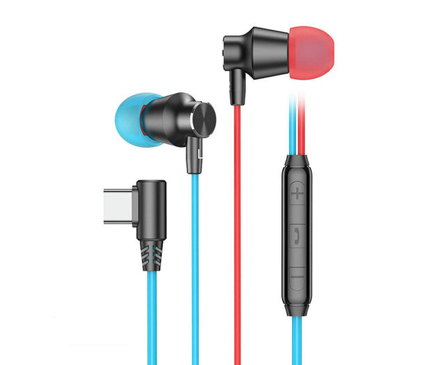 Universal V7 Wired Earphone 3.5mm Type-C Stereo Sports In-ear Gaming Earbud for Calling-4#