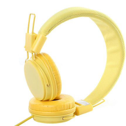 EP05 Stereo Gaming Wired Headphone Noise Reduction Foldable 3.5mm Headset for Computer-Yellow